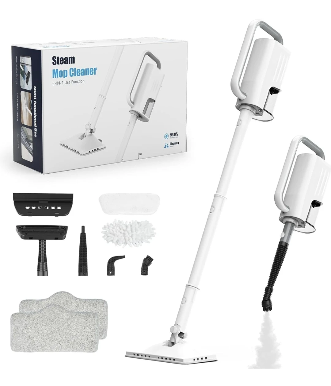 Steam Mop Cleaner - 6-in-1 Use Function Open Box