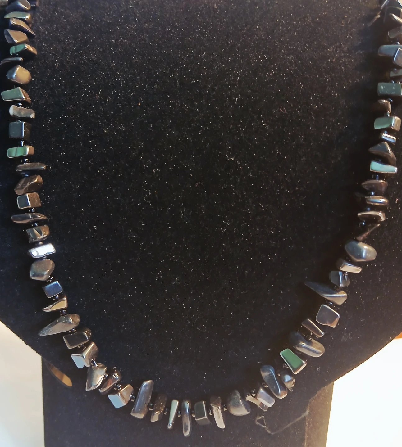 Black Stone Chip Necklace for MEN