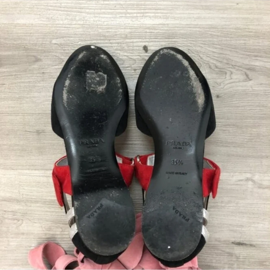 Prada Authentic Open Toe Sandals with Tieback Straps - photo 4
