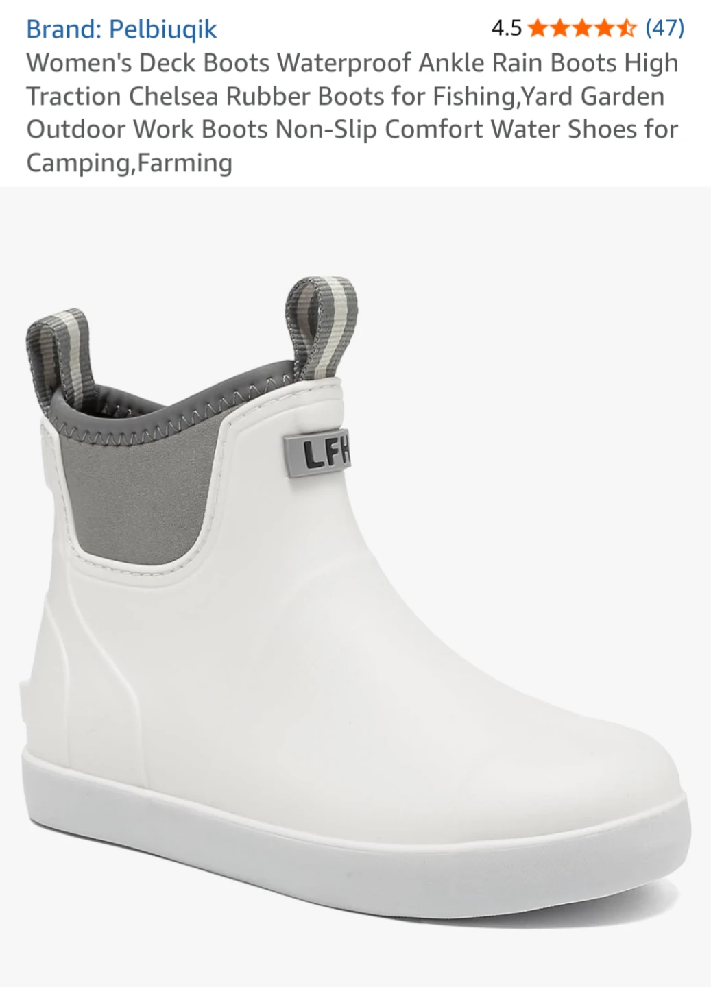 LFH White Waterproof Ankle Rain Boots women's 9.5 - photo 2