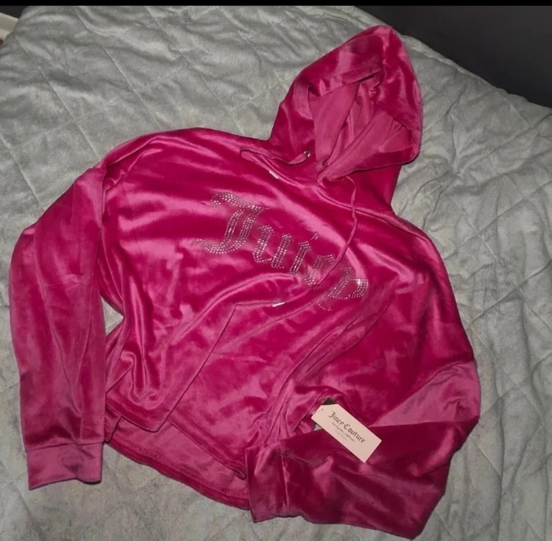 Juicy Couture Velour Hoodie with Rhinestones