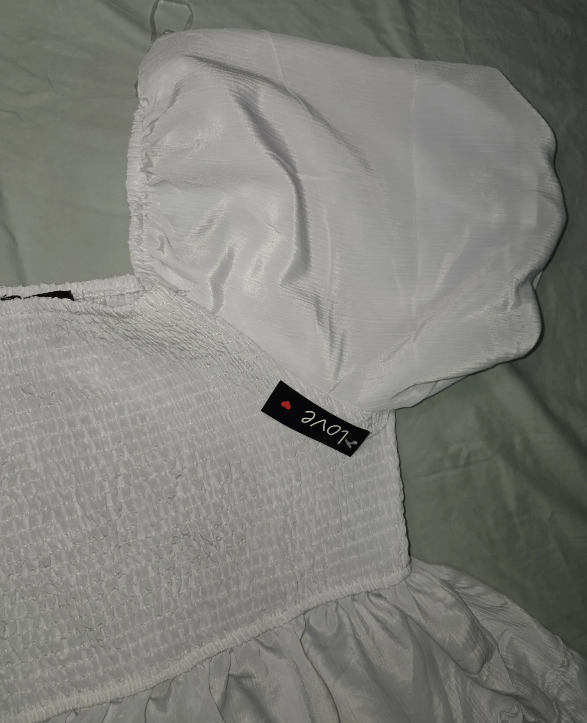 Love White Puff Sleeve Smocked Tiered Dress - photo 3