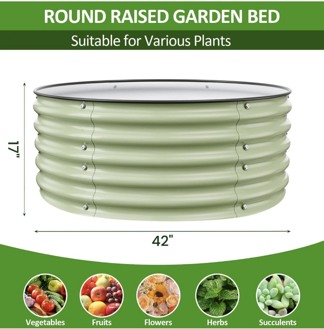 Round Raised Garden Bed - 42" x 17" - photo 3