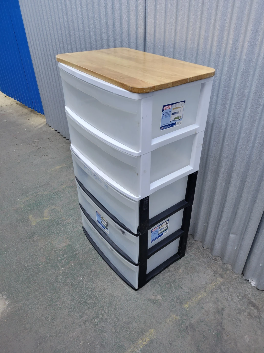 Sterilite 5 Drawer Storage Unit with wooden top - photo 2