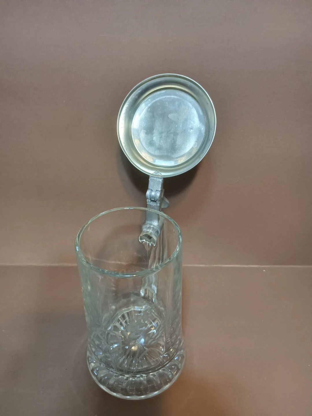 Glass Beer Stein with Pewter Lid - photo 3