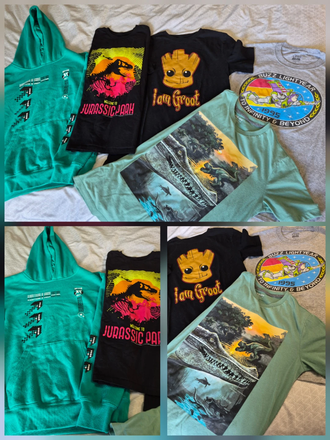Kids size 14-16 shirts & hoodie! Jurassic Park, Groot