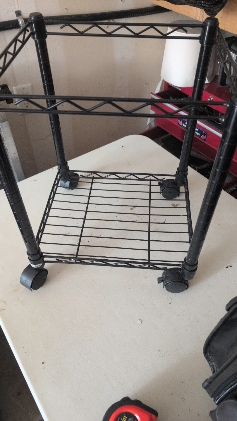 Black 2-Tier Wire Shelving Unit with Casters