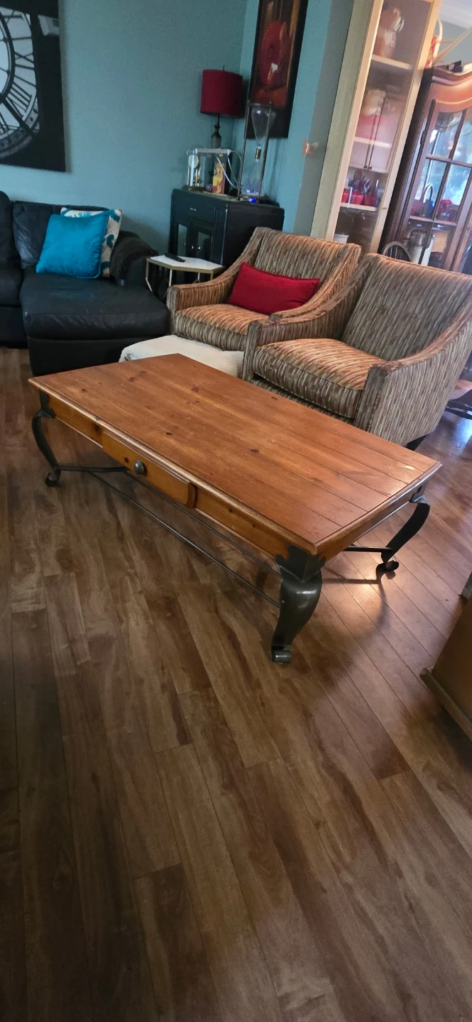 Wooden Coffee Table with Drawer