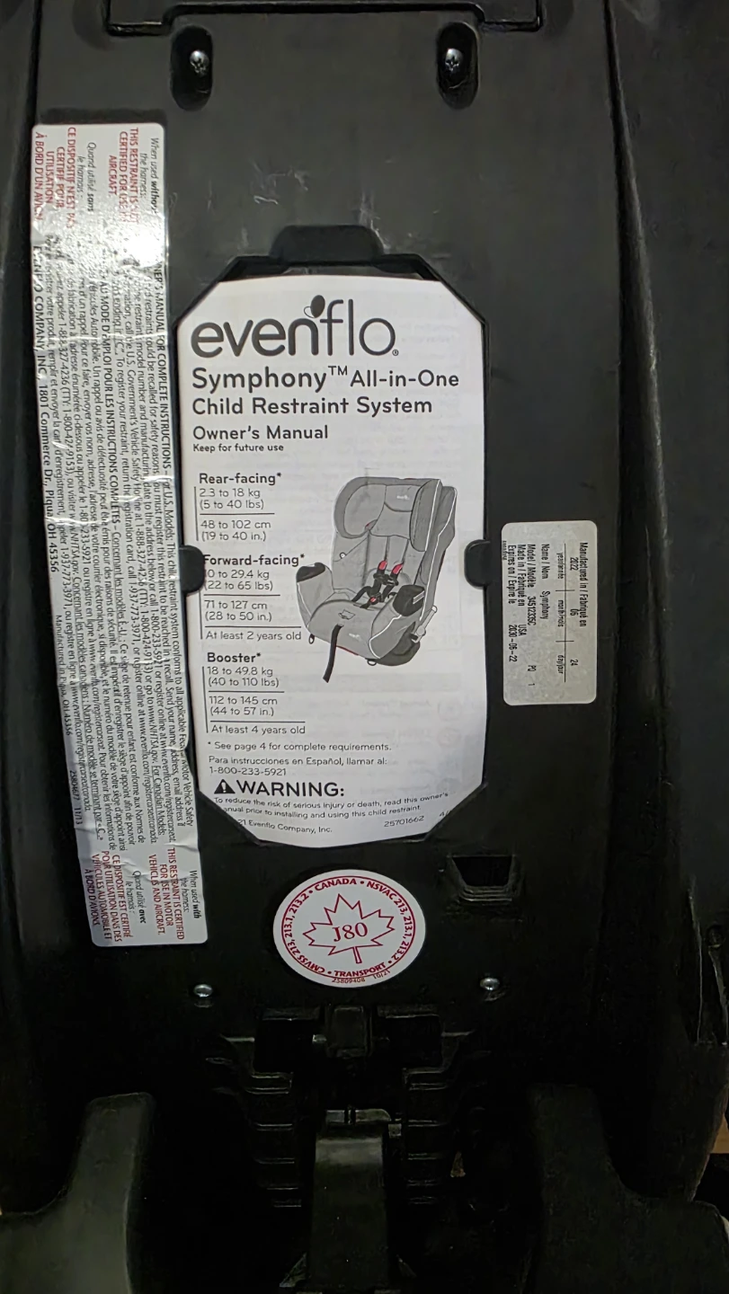 Evenflo Symphony All‑in‑One Car Seat - photo 5