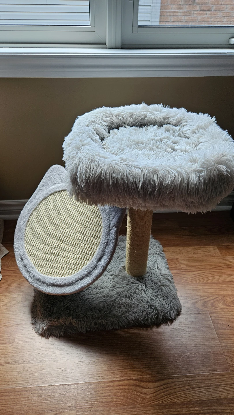 Fluffy Cat Tree Condo with Scratching Pad - photo 2