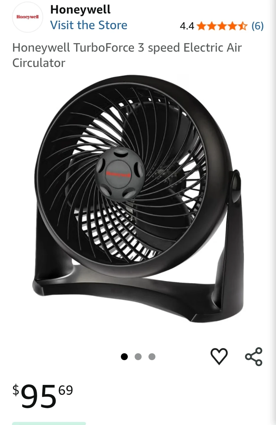 Honeywell TurboForce 3 Speed Air Circulator