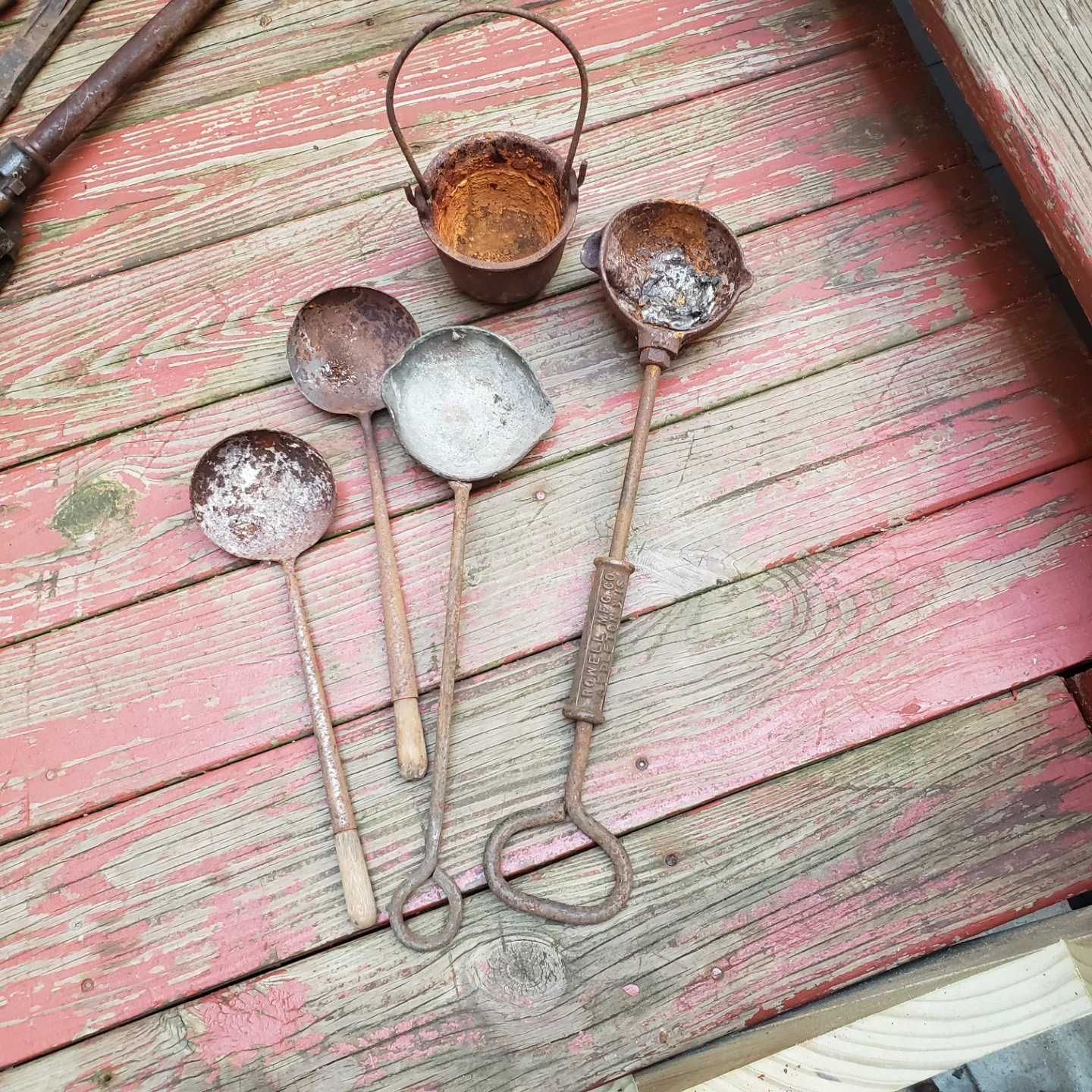 Vintage Cast Iron Ladle Set