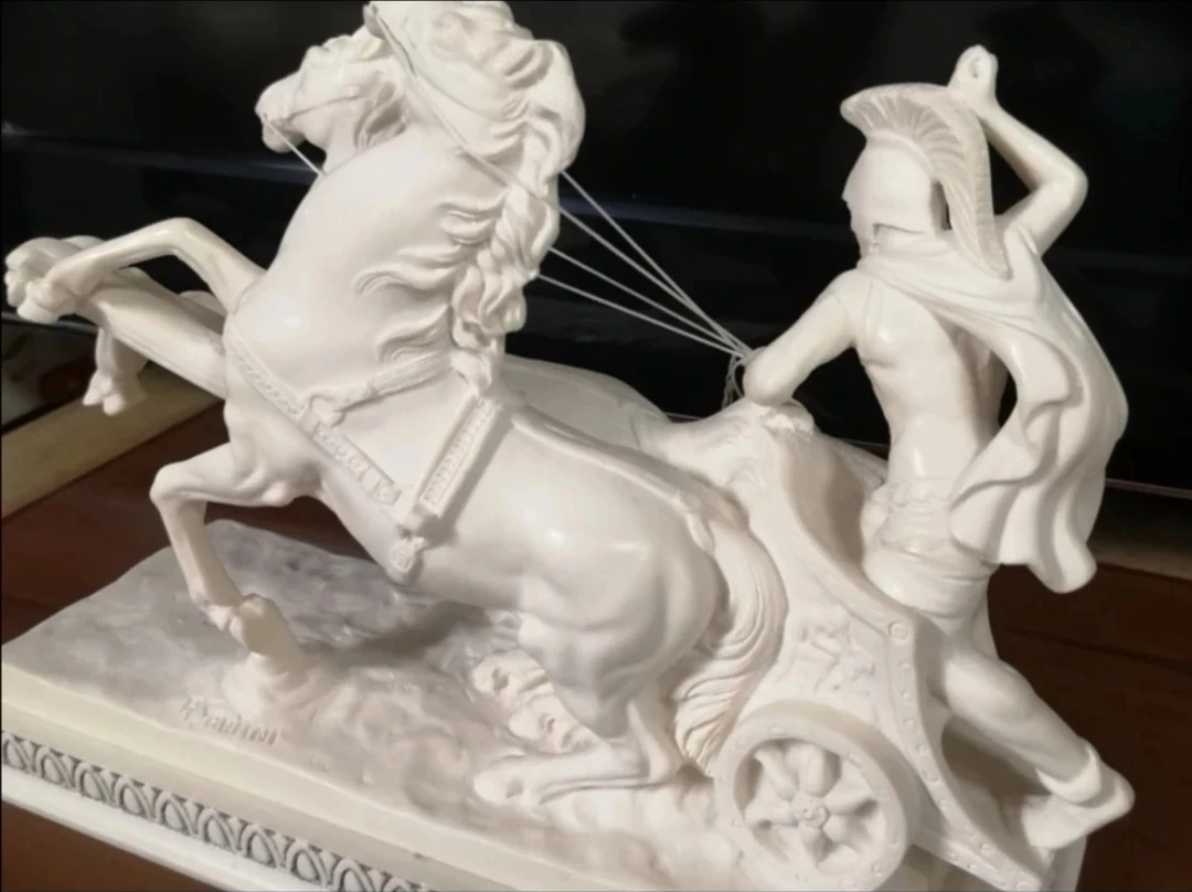 Beautiful Epic Roman Empire Chariot Sculpture by A. Santini - photo 3
