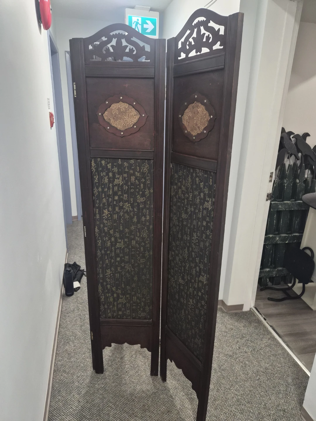 Vintage 3-Panel Oriental Room Divider Screen - photo 5