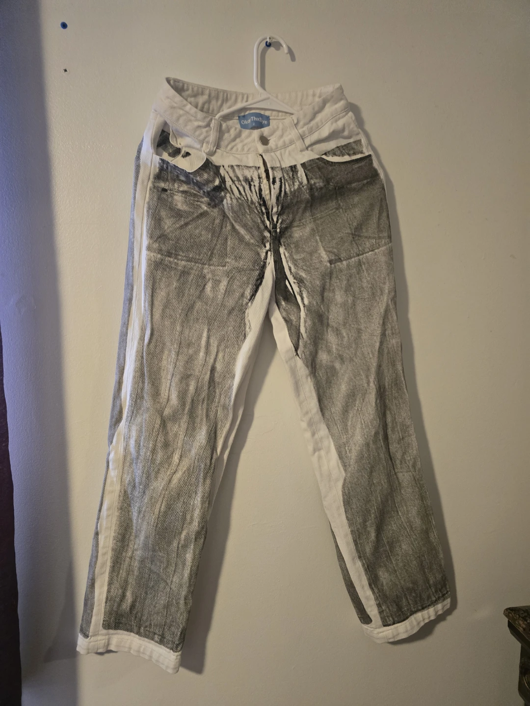 OkayThxBye trompe l'oeil denim print pants size 2