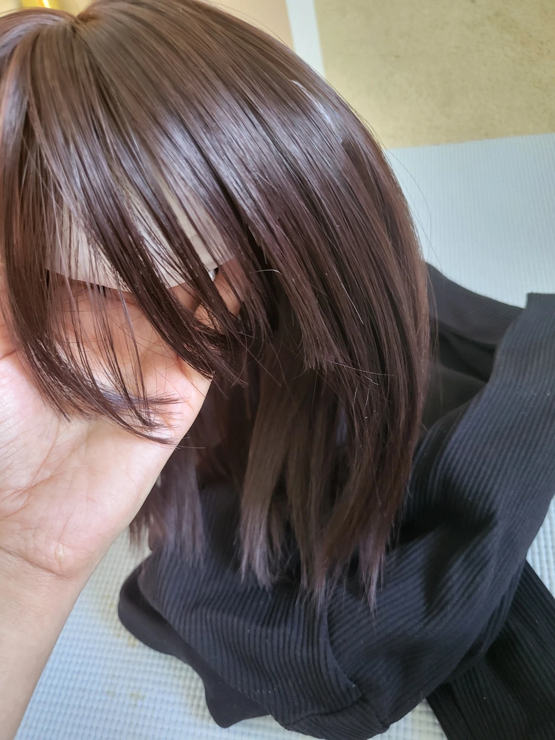 Hair Topper with Bangs - Dark Brown