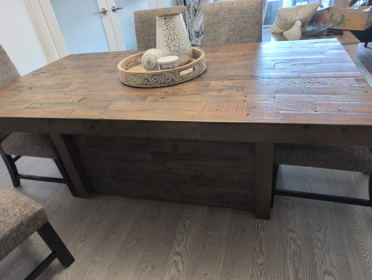 Rustic Farmhouse Dining Table and Chairs Set - photo 5