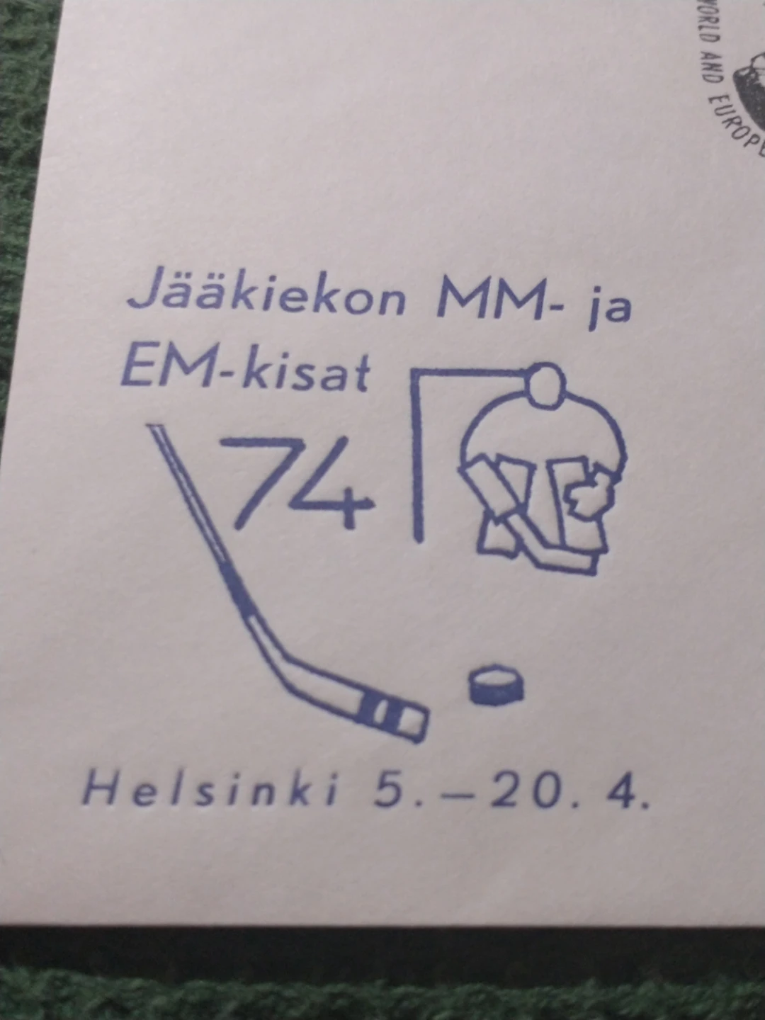 Finland 1974 World Hockey Championship Commemorative Stamp/Cover - photo 4