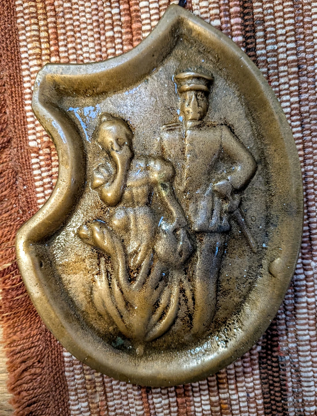 Vintage Bronze coaster or ashtray