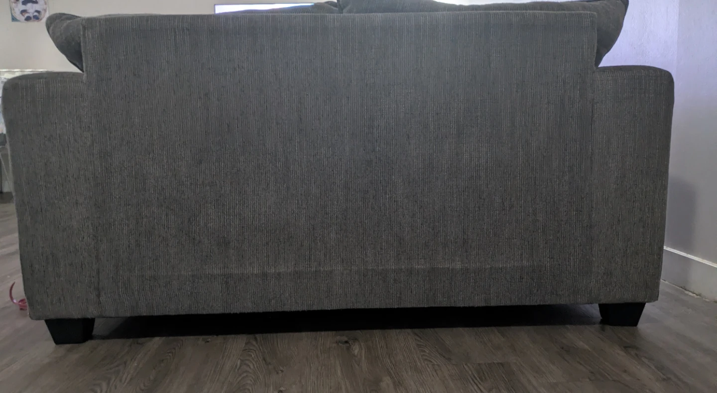 Grey fabric two-seater loveseat - photo 2