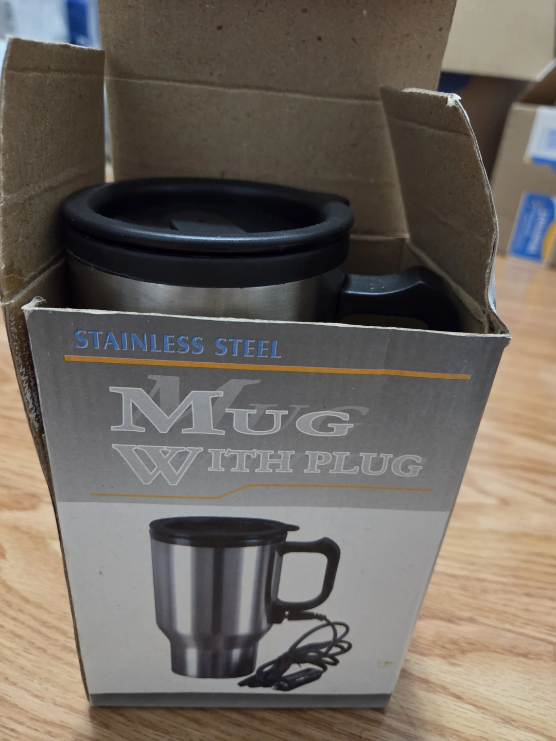 Stainless Steel Heated Travel Mug with Plug