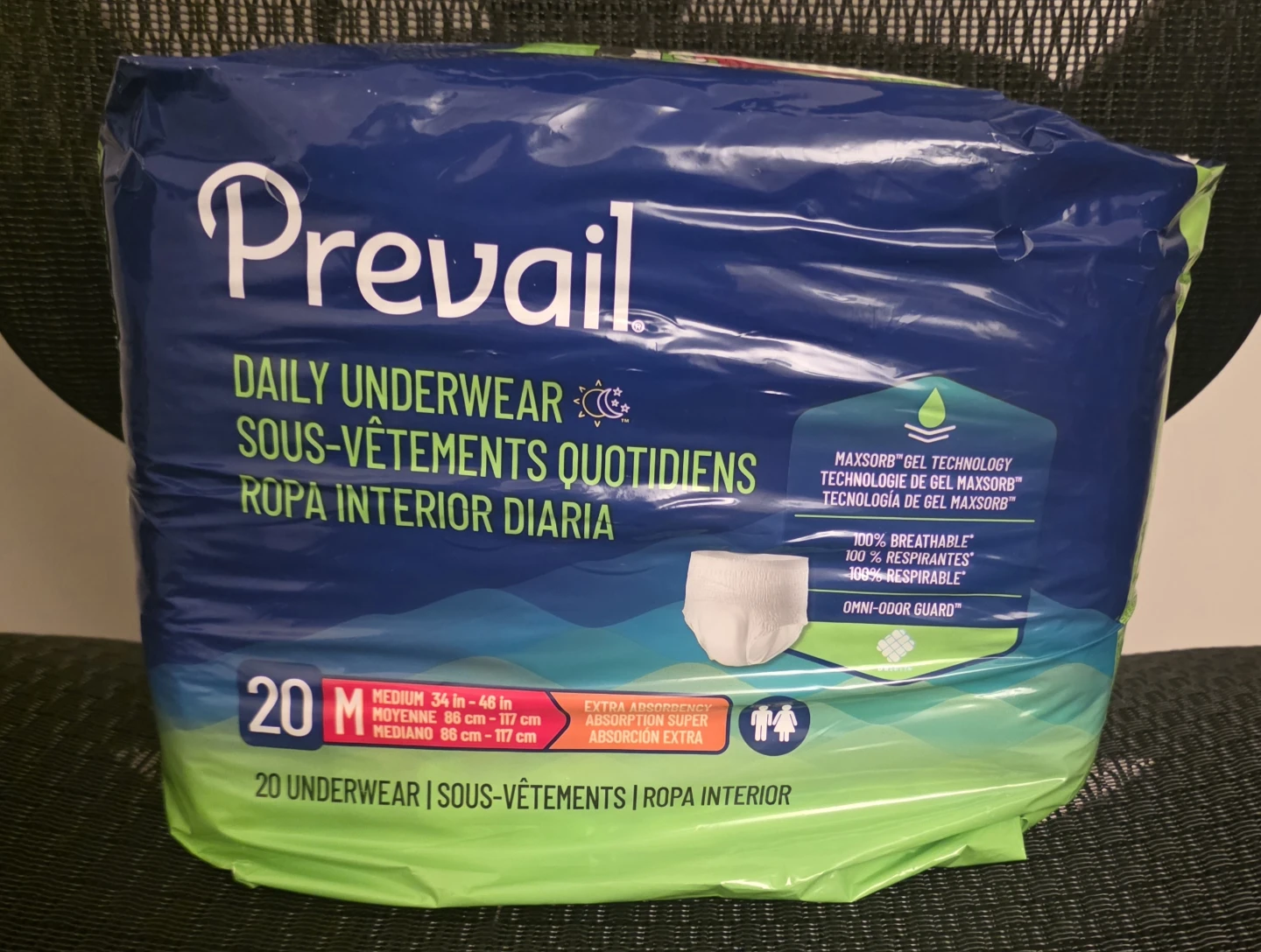 Prevail Daily Underwear Medium Size 20 Pack