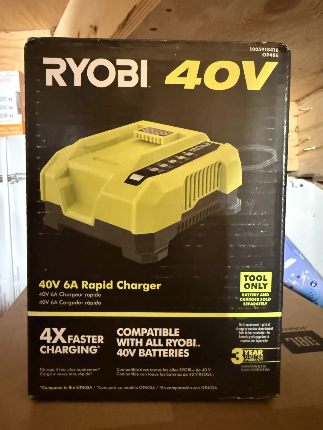 Ryobi 40V 6A Rapid Charger
