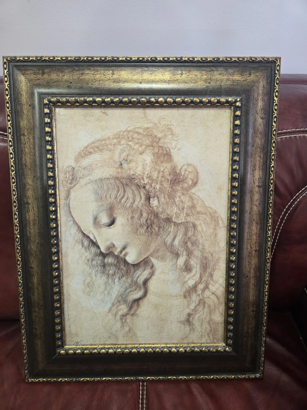 Vintage-Style Framed Portrait Print – 23” x 27”