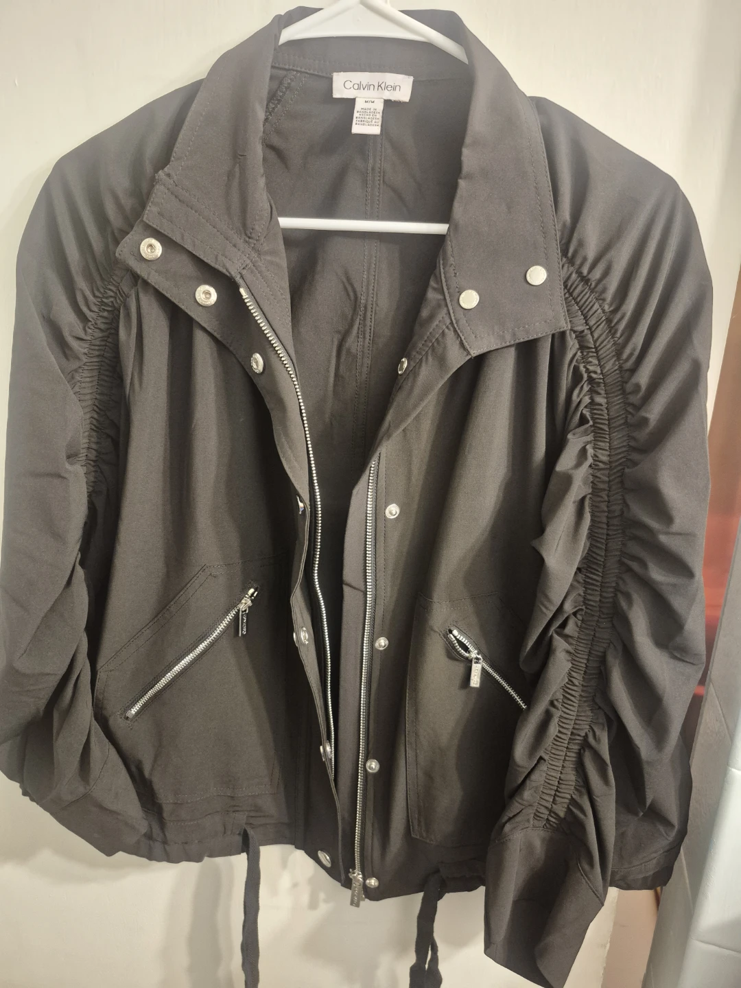 Calvin Klein Black Ruched Sleeve Jacket M/M