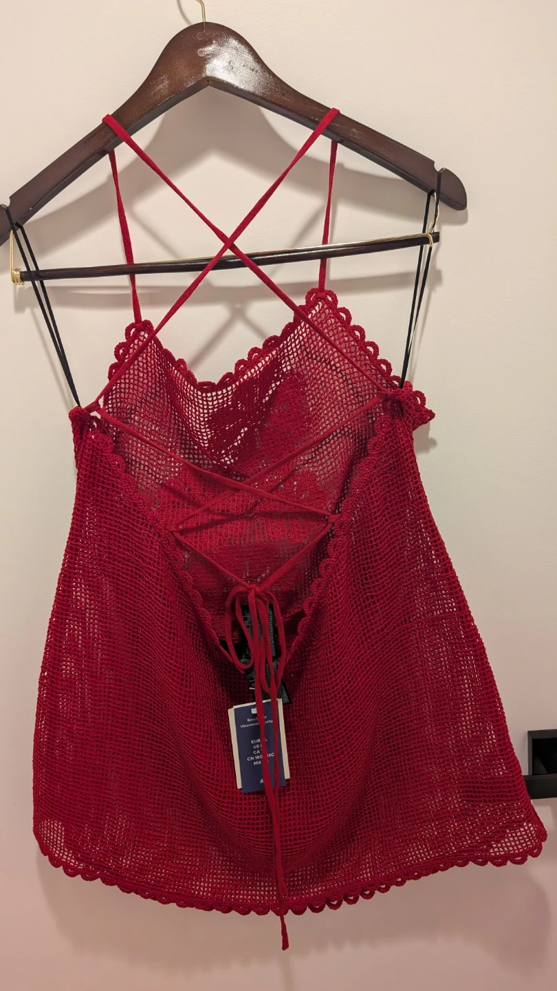 H&M Red Crochet Mini Dress - photo 5