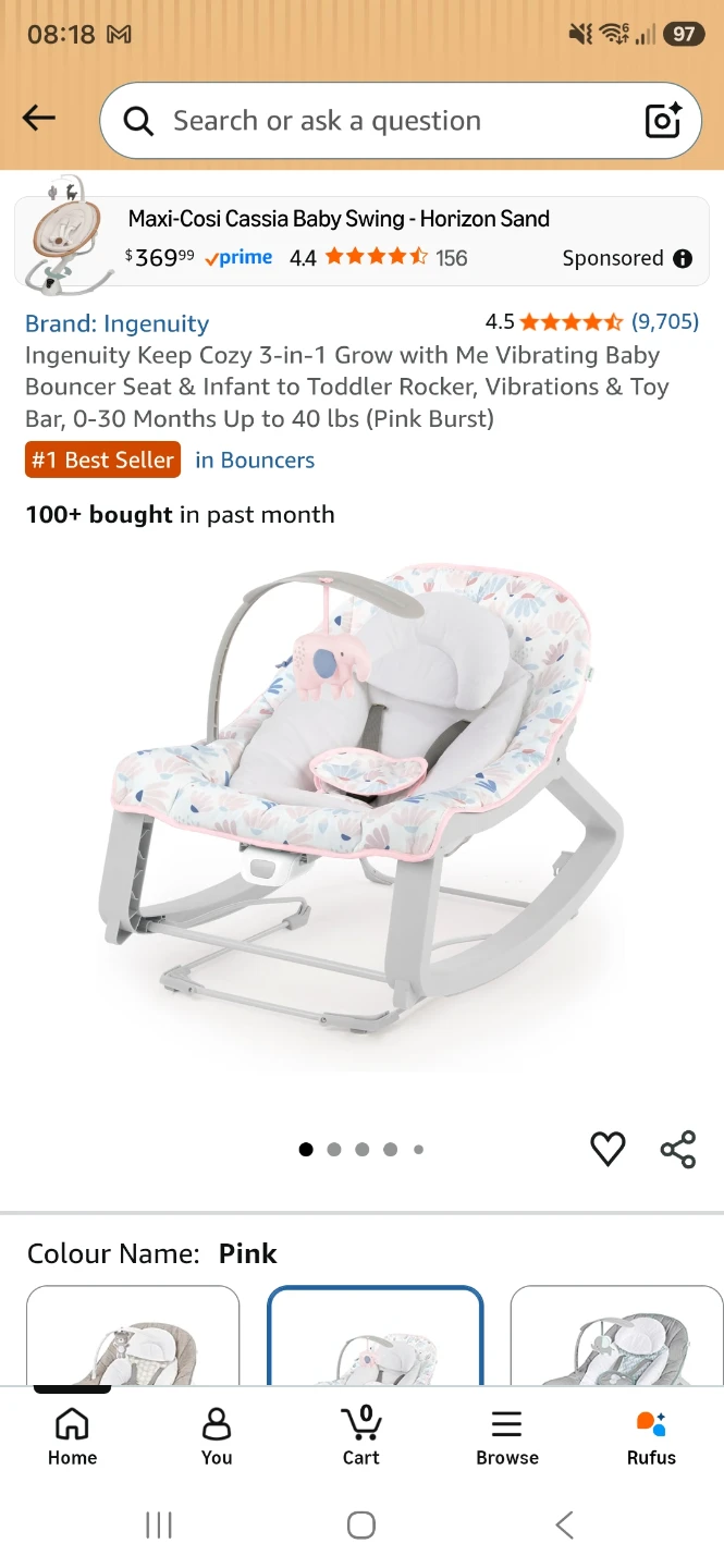 Ingenuity 3-in-1 Grow With Me Vibrating Baby Bouncer - photo 5