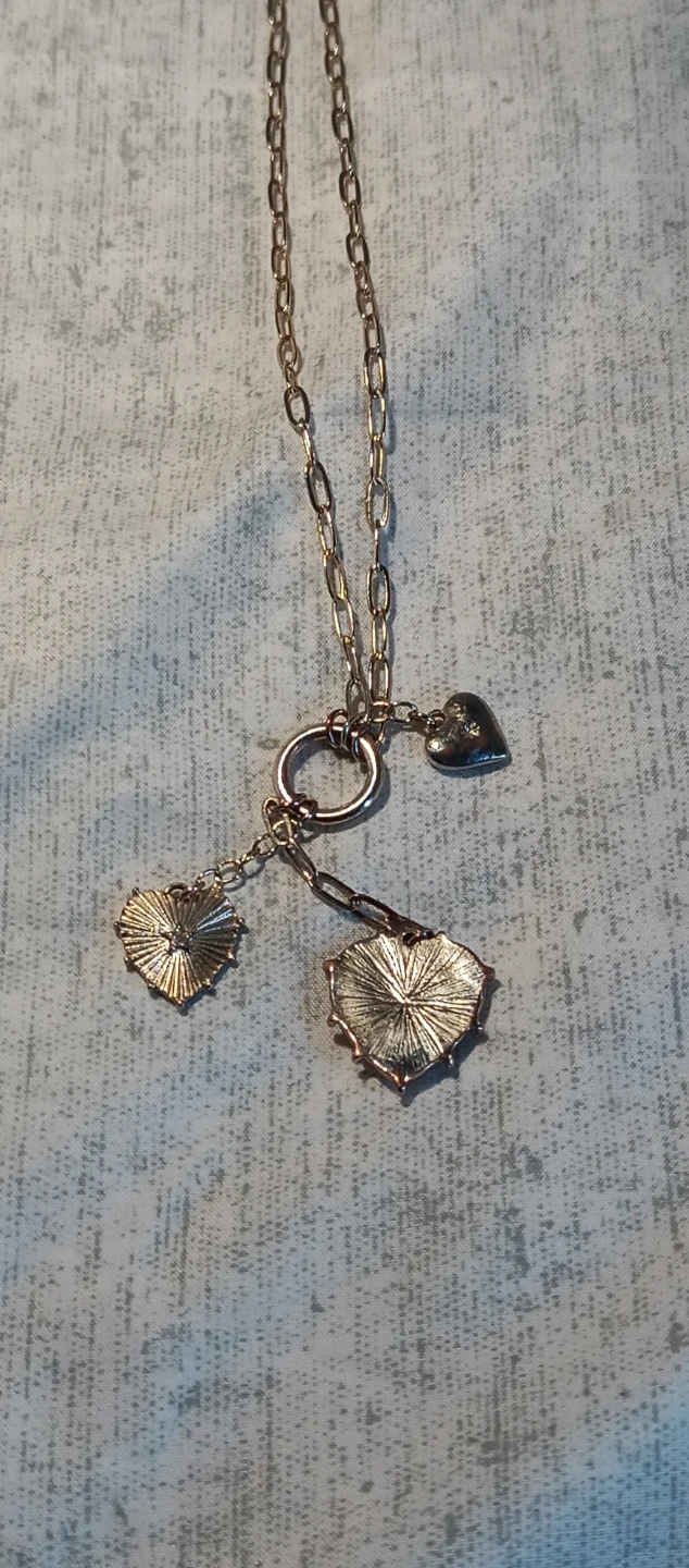 💛Golden Heart Paperclip Charm Necklace - photo 3