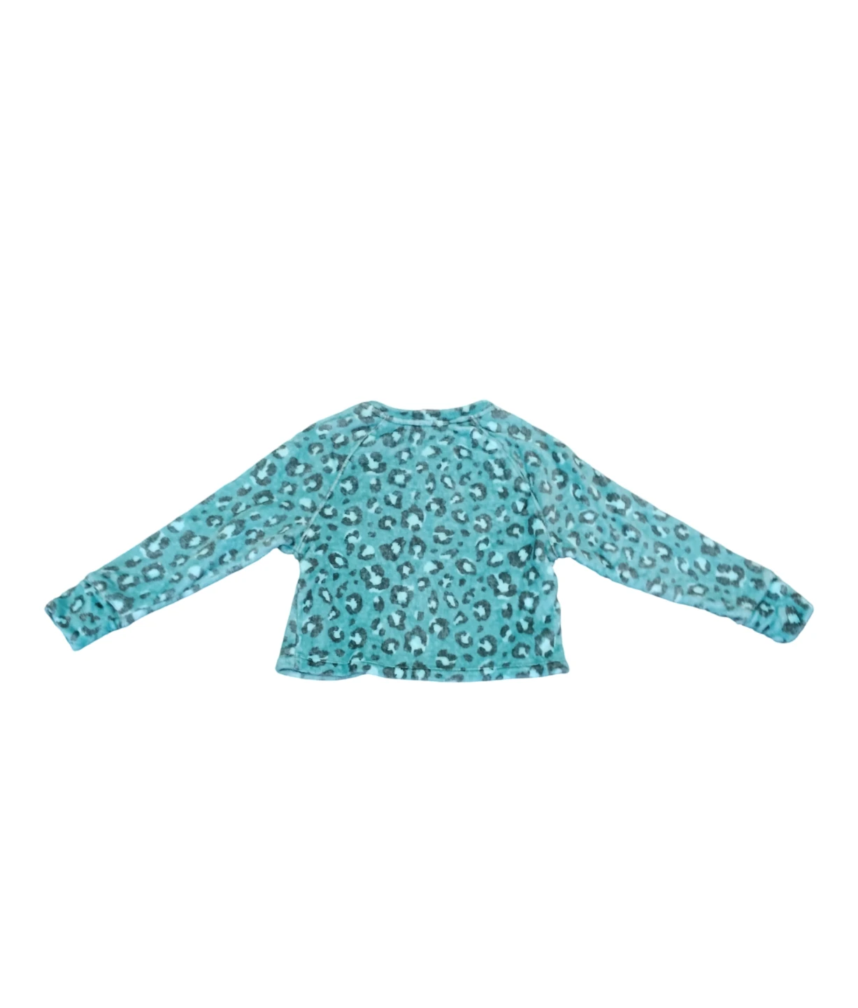 Justice Girls Cozy Plush Teal Leopard Print Pullover Sweater - photo 4