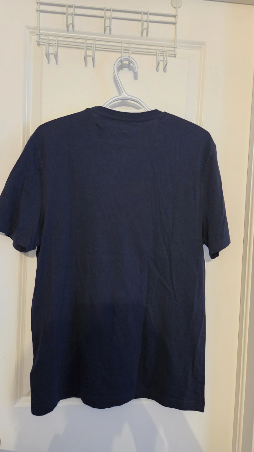 M&S Slim Fit Pure Cotton T-Shirt - Navy - Size M - photo 3