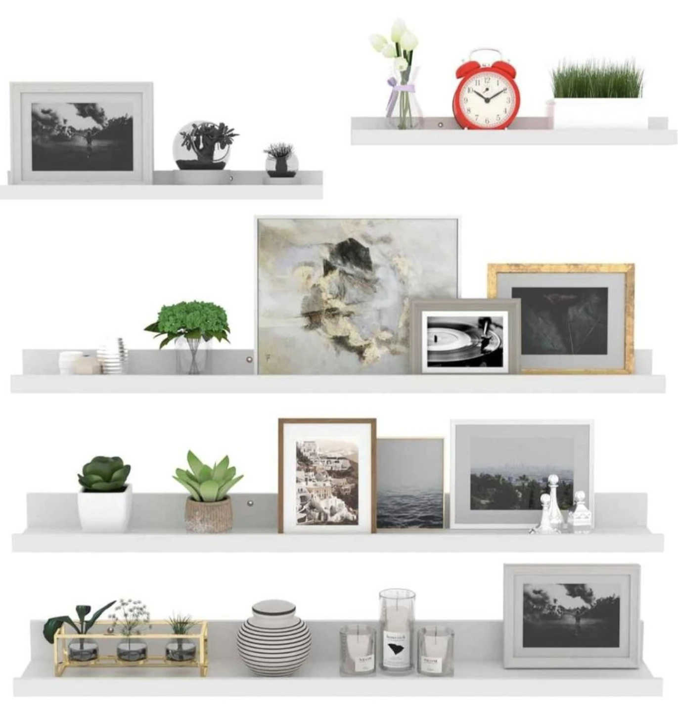 Lyeasw Set of 5 Wall Mounted Floating Shelves