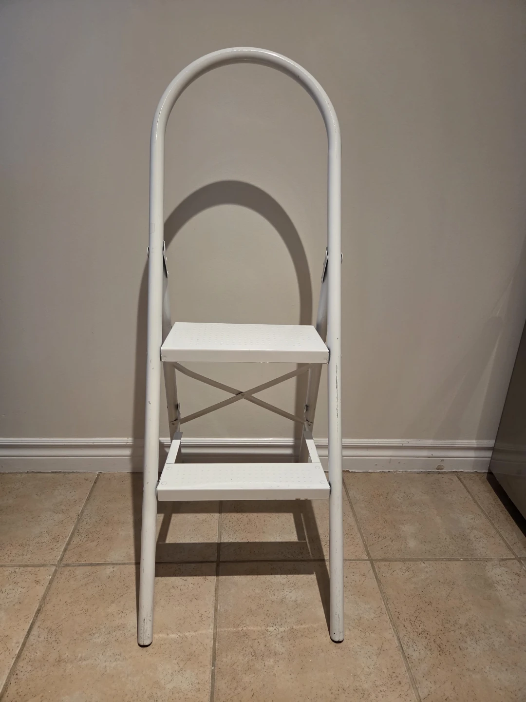 White 2-Step Folding Step Stool - photo 2