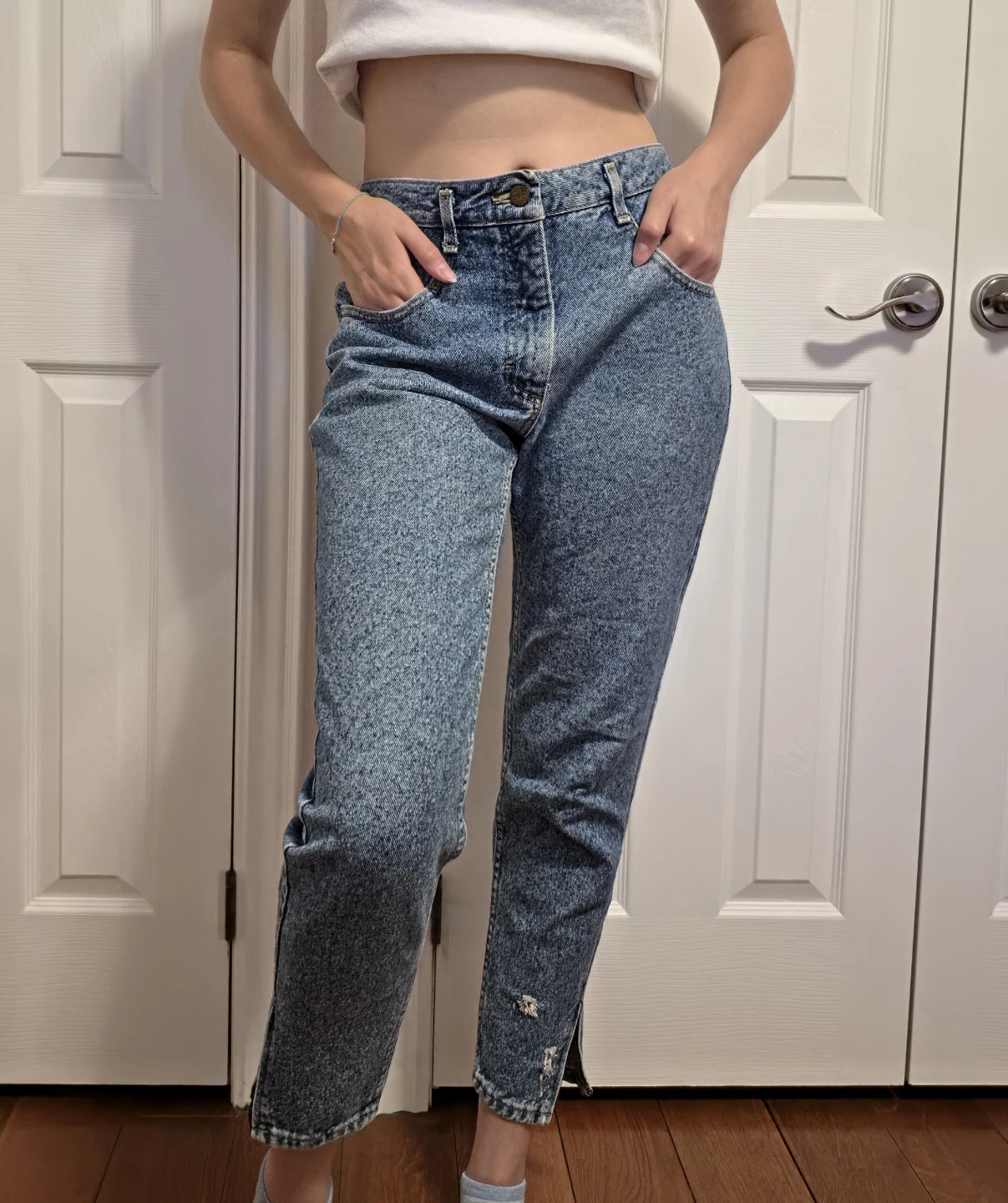 Lee Riders Acid Wash Denim Capri Jeans