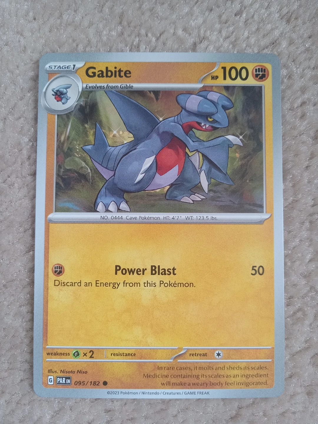 Pokémon Card Gabite Paradox Rift