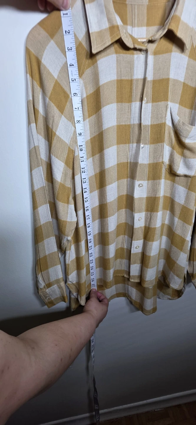WILFRED FREE Yellow and White Buffalo Plaid Button-Up Shirt - photo 3