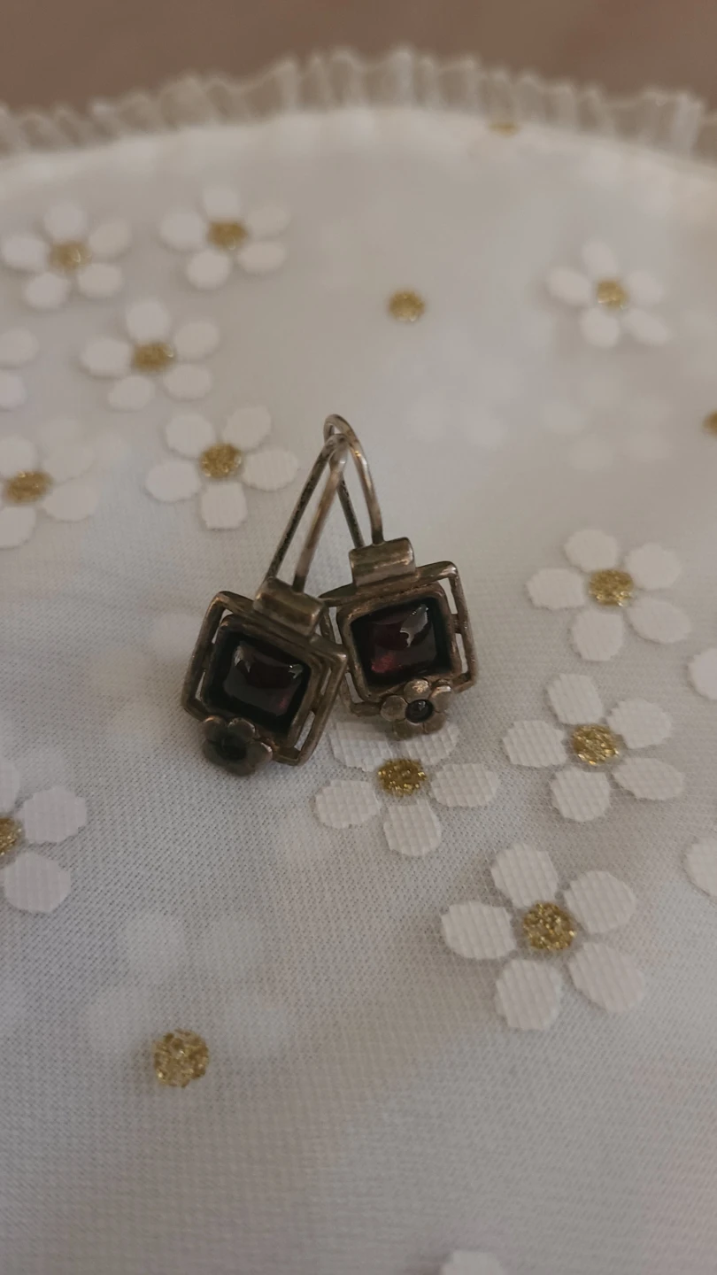 Sterling Silver Garnet Earrings - photo 3