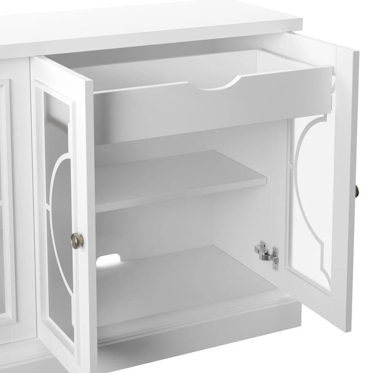 White Console Table with Frosted Glass Doors - photo 3