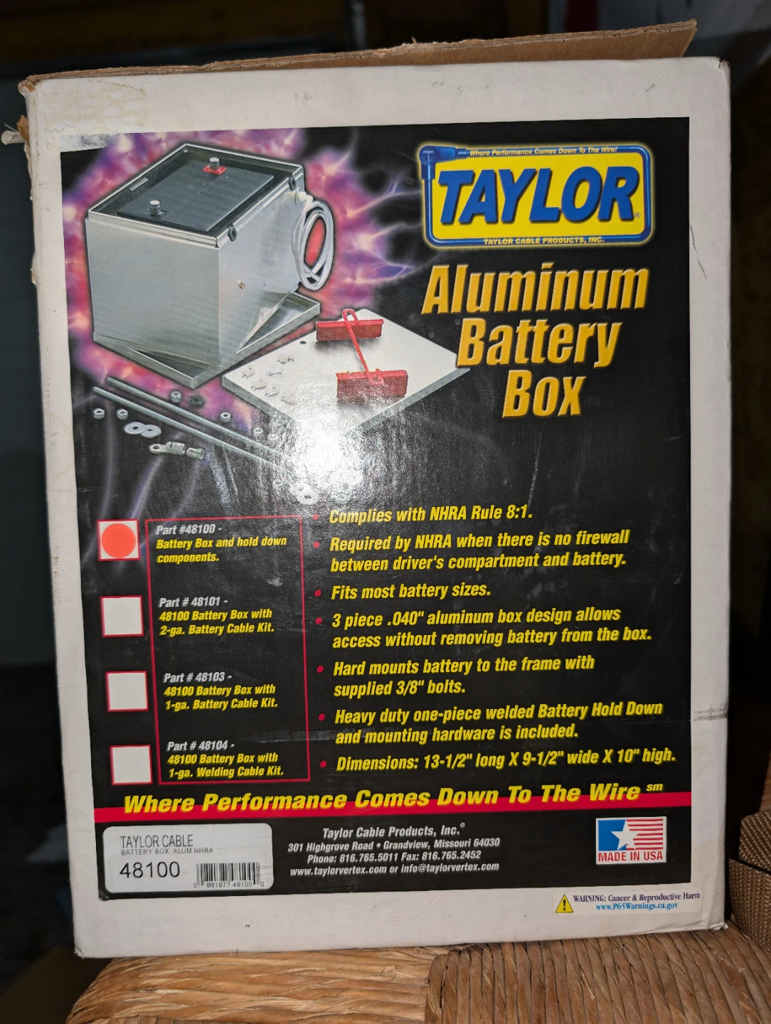Taylor Aluminum Battery Box