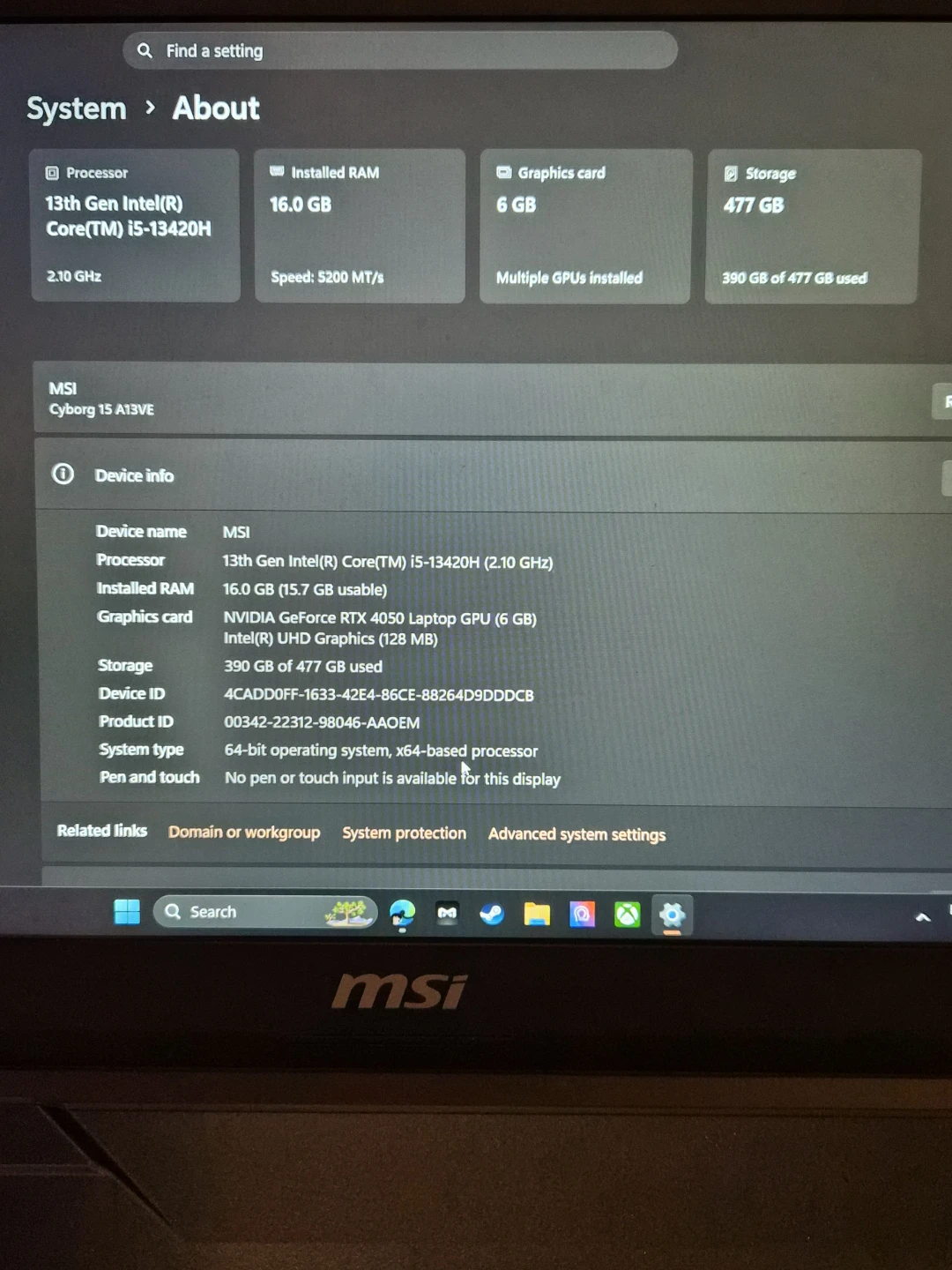 MSI Cyborg 15 A13V Laptop - photo 3