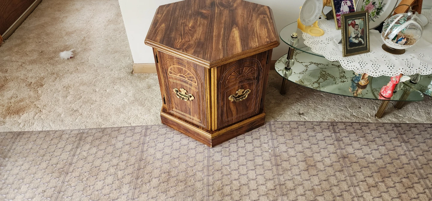 Wood Side Table with Drawer and Coffee Table