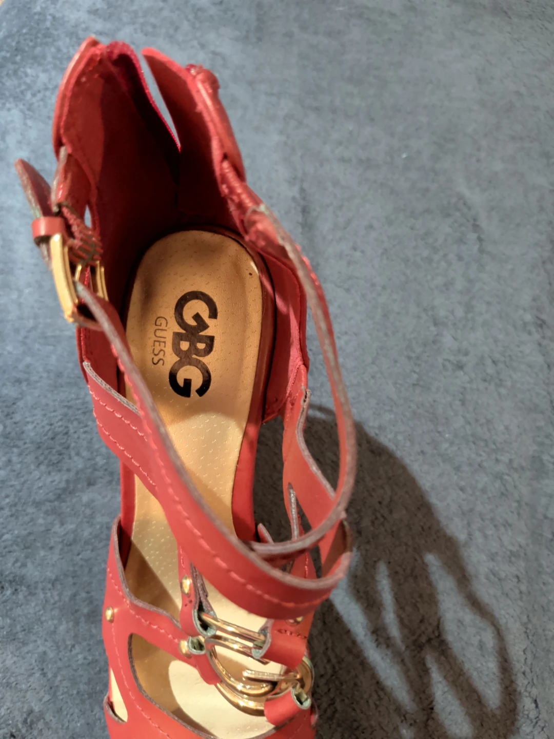 New GBG Los Angeles Red Wedge Sandals