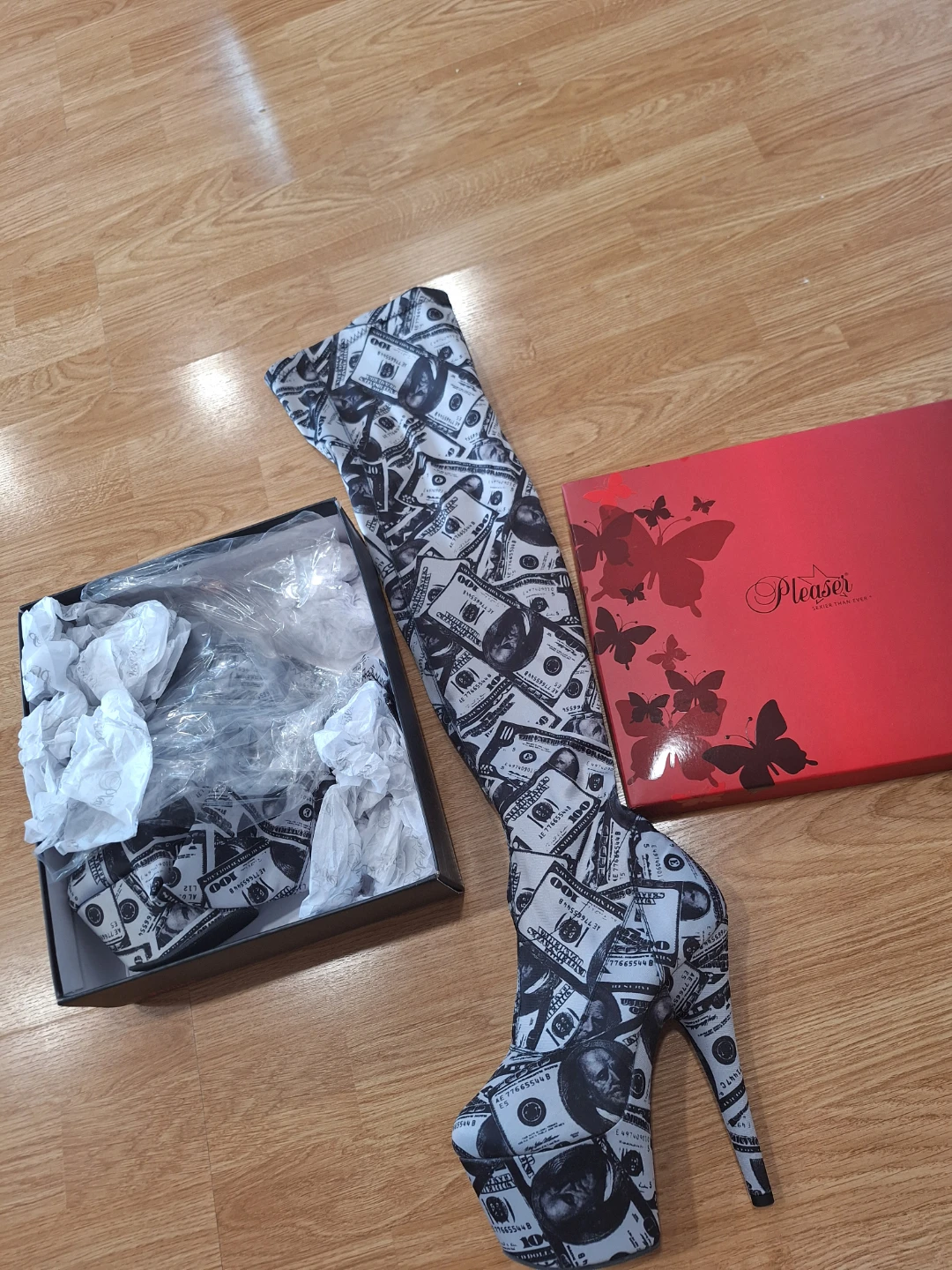 Pleaser Boots with Money Print💵💰8. Brand new - photo 2
