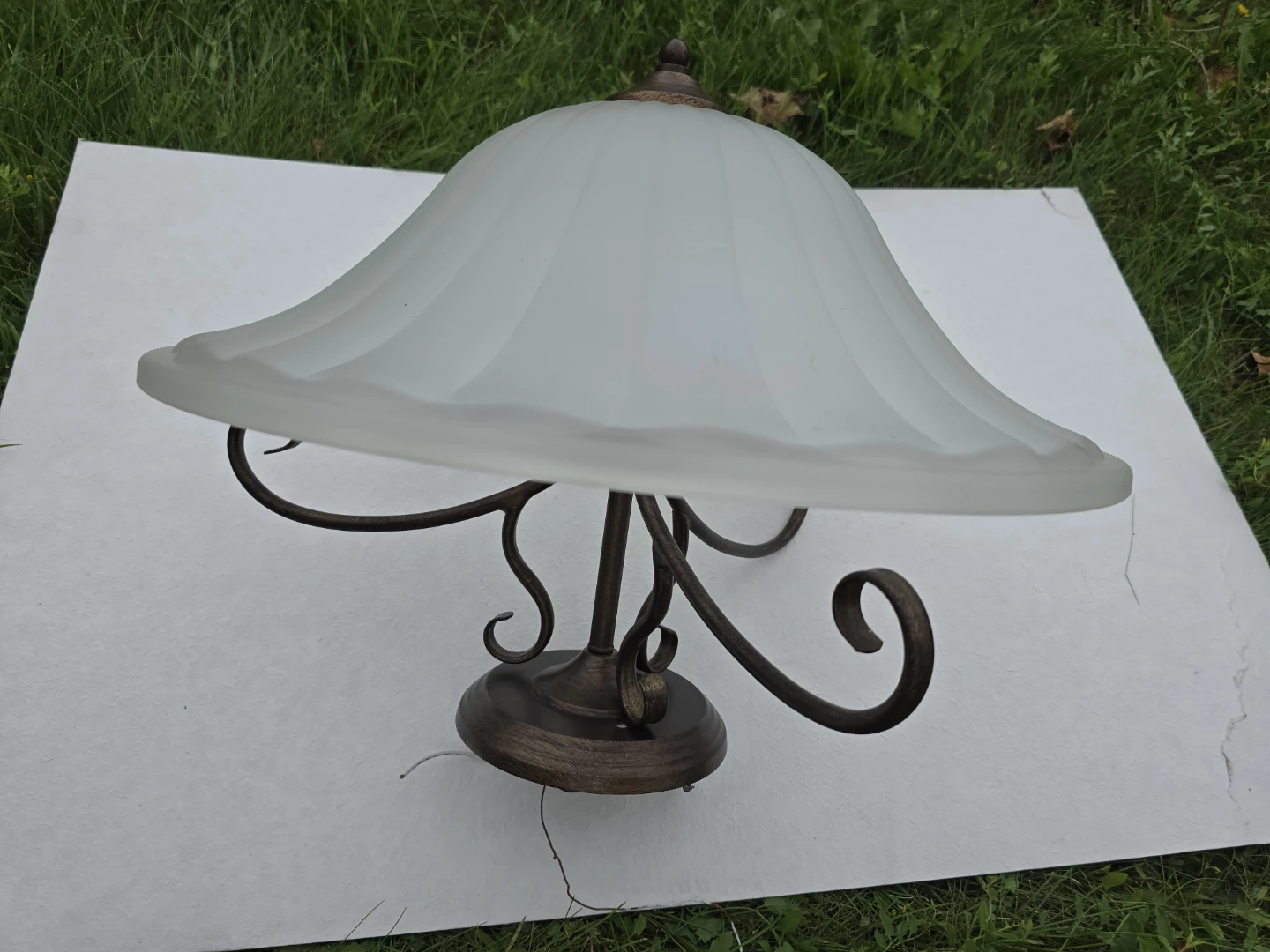 Bronze Flush Mount Ceiling Light with Frosted Glass Shade