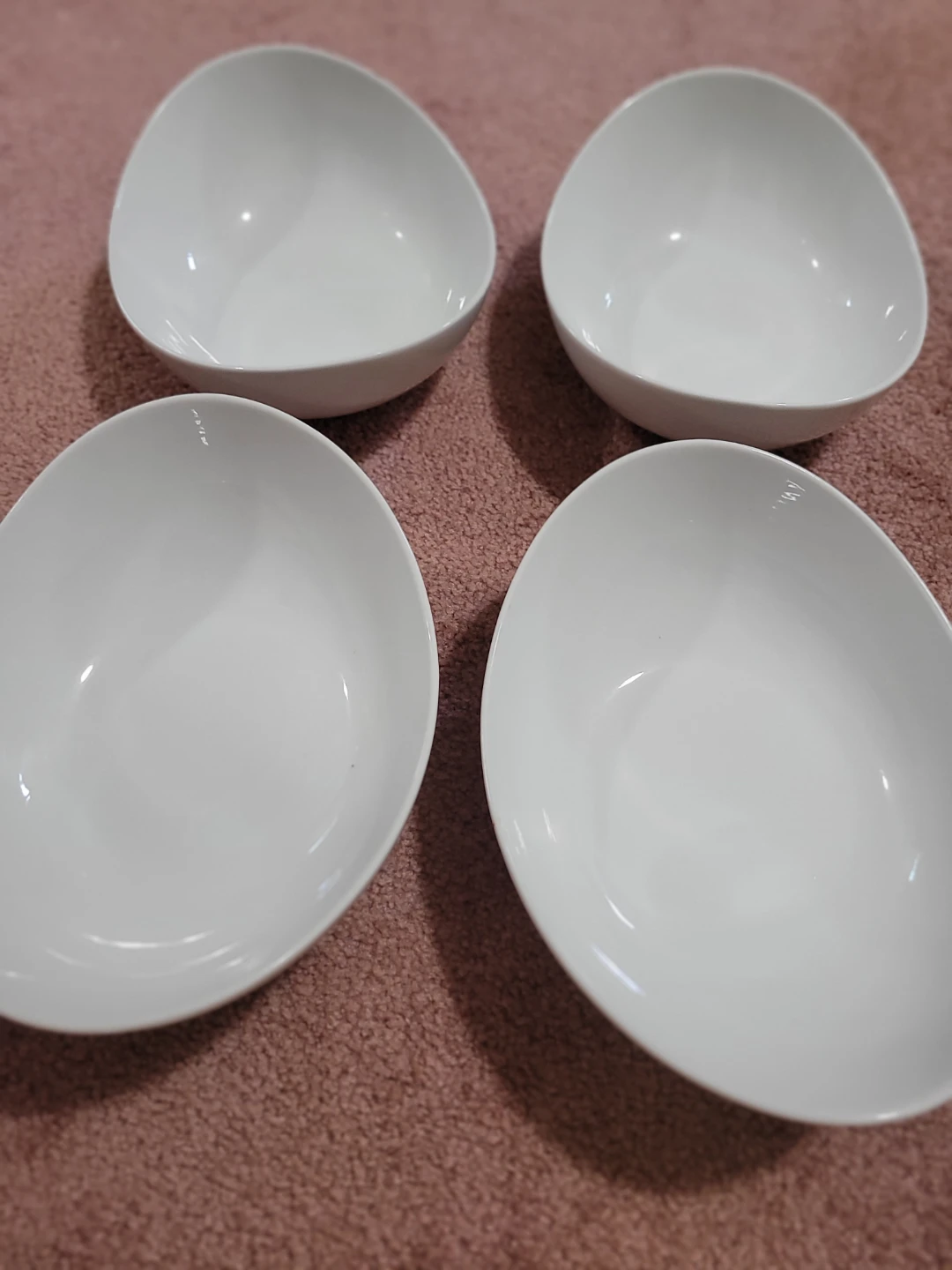 Set of 4 White Oval Bowls - photo 3