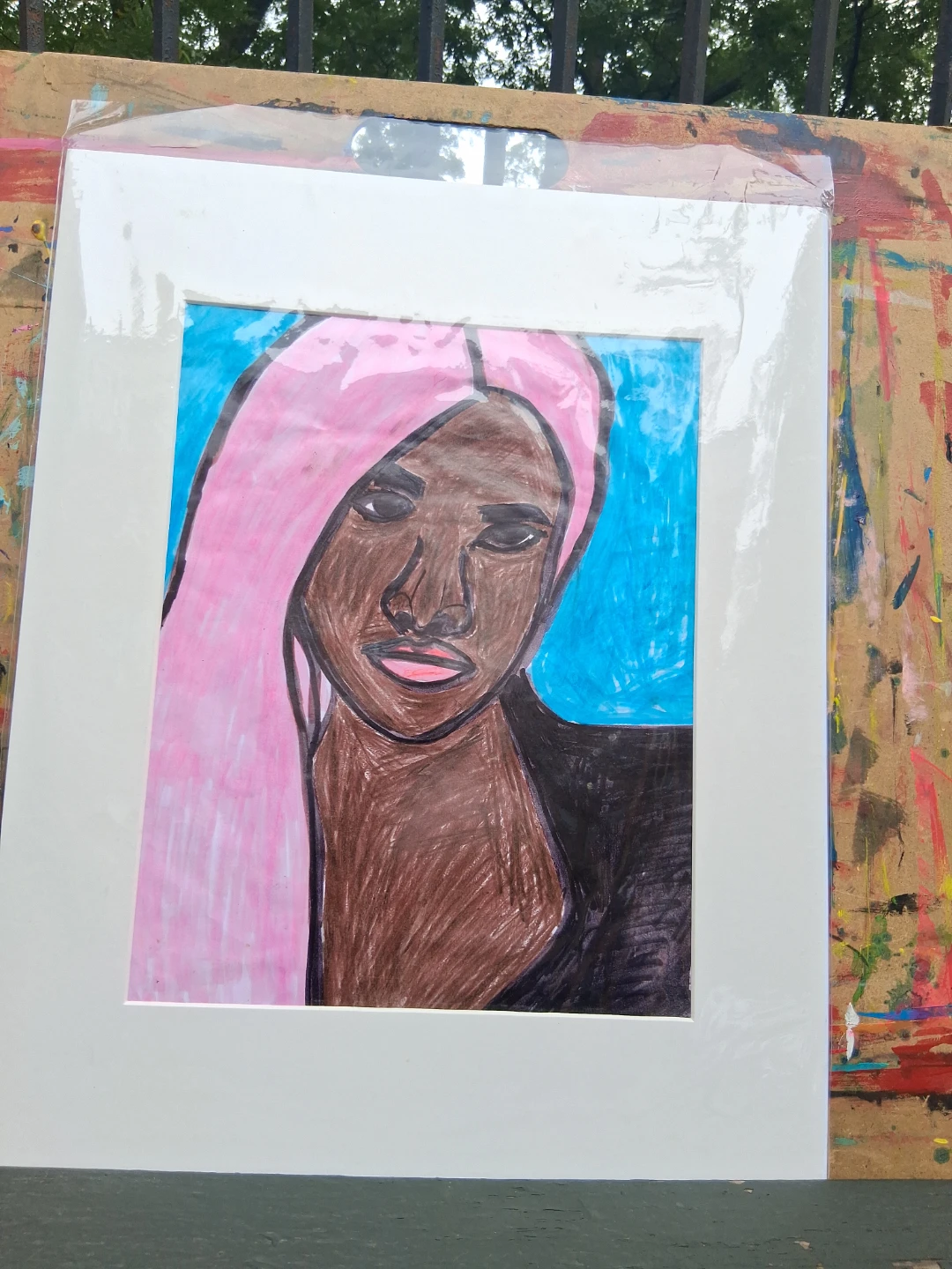 Original Art Portrait - Pink Hair