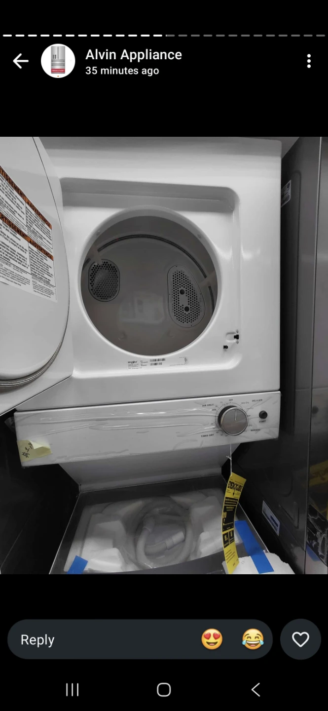 Whirlpool 24in Stacked Washer and Dryer Unit - photo 2